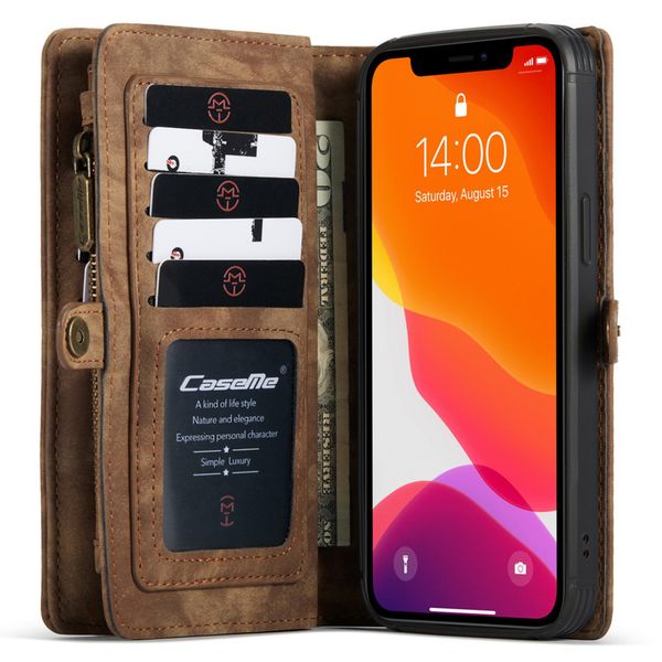 CaseMe Luxe Lederen 2 in 1 Portemonnee Bookcase iPhone 12 (Pro)