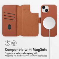 Accezz 2-in-1 Leather Bookcase with MagSafe Apple iPhone 14 - Sienna Brown