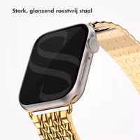 Selencia Stalen draak band Apple Watch Series 1 t/m 9 / SE (38/40/41 mm) | Series 10 / 11 (42 mm) - Goud