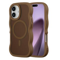 Selencia Wavy Backcover met MagSafe Apple iPhone 17 - Mocha Brown