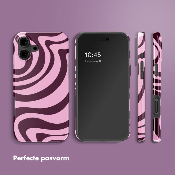 Selencia Vivid Backcover Apple iPhone 16 - Wavy Swirl Pink Plum