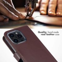 Selencia Genuine Leather Book Case Apple iPhone 16 Pro Max - Brown