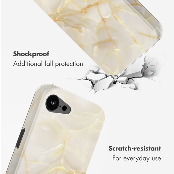 Selencia Vivid Case with MagSafe Apple iPhone 17e / 16e - Golden Beige Marble