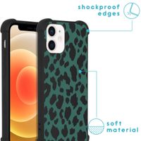 imoshion Design hoesje met koord iPhone 12 Mini - Luipaard - Groen / Zwart