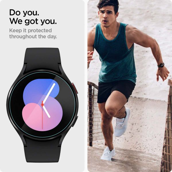 Spigen EZ FIT Glas.tR Screenprotector met applicator Samsung Galaxy Watch 4 / 5 - 40 mm - Transparant