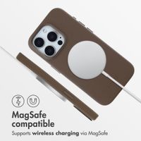 Accezz Leather Back Cover with MagSafe Apple iPhone 15 Pro - Coffee Brown