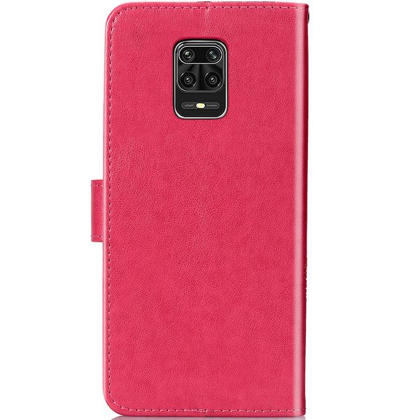 Klavertje Bloemen Bookcase Redmi Note 9 Pro / 9S - Fuchsia