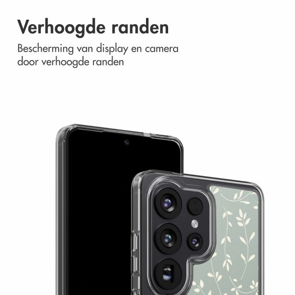 imoshion Design hoesje Samsung Galaxy S26 Ultra - Smoke Green Flowers