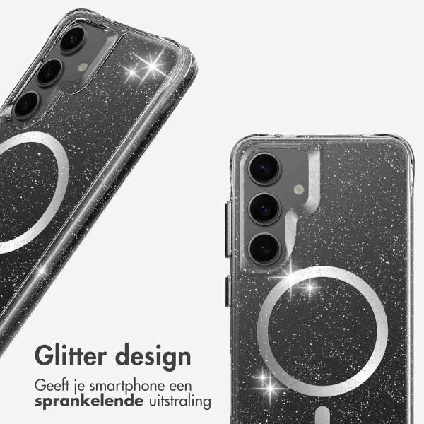 imoshion Clear Glitter Backcover met MagSafe Samsung Galaxy S24 - Zilver