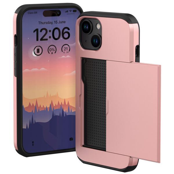 imoshion Backcover met pasjeshouder Apple iPhone 15 - Rosé Goud