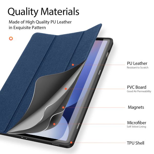 Dux Ducis Domo Bookcase Samsung Galaxy Tab S10 Plus / Tab S9 FE Plus / Tab S9 Plus - Donkerblauw