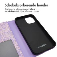 imoshion Design Bookcase iPhone 12 (Pro) - Purple White Flowers