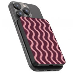 Selencia Vivid Powerbank 5.000 mAh - Draadloze Powerbank - MagSafe en Qi - Black / Wavy Baby Burgundy