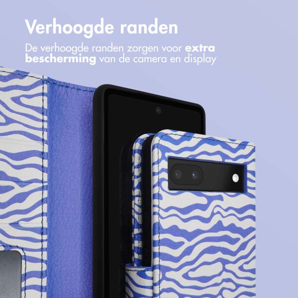 imoshion Design Bookcase Google Pixel 6a - White Blue Stripes