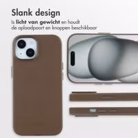 Accezz MagSafe Leather Backcover Apple iPhone 15 - Coffee Brown