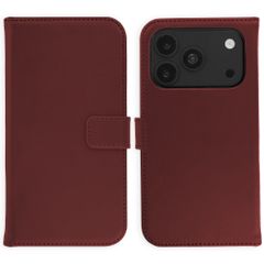 Selencia Echt Leren Bookcase Apple iPhone 18 Pro Max / 17 Pro Max - Burgundy