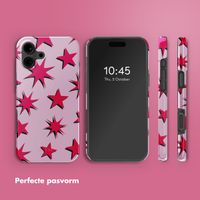 Selencia Vivid Backcover met MagSafe Apple iPhone 16 - Stars Rubine Red Light Pink