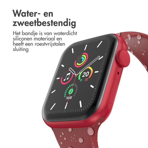 imoshion Siliconen⁺ bandje Apple Watch Series 1 t/m 11 / SE / Ultra (44/45/46/49 mm) - Maat M/L - Wine