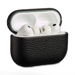 Accezz Echt Leren Case voor de Apple AirPods Pro 3 - Zwart