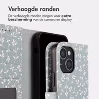 imoshion Design Bookcase Apple iPhone 15 - Smoke Green Flowers