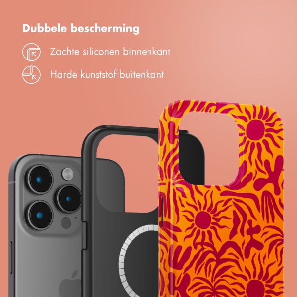 Selencia Vivid Backcover met MagSafe Apple iPhone 15 Pro - Tropical Vibes Apricot