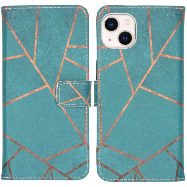 imoshion Design Softcase Bookcase iPhone 13 - Blue Graphic