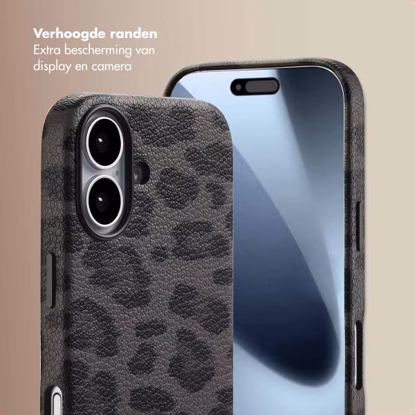 Selencia Sabi Backcover Panterprint met MagSafe Apple iPhone 17 - Midnight Black