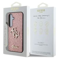 Guess 4G Metal Logo Glitter Backcover Samsung Galaxy S25 Plus - Roze