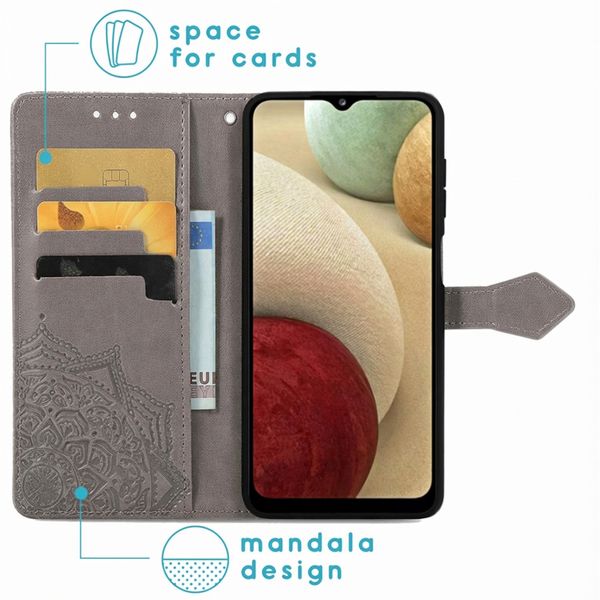 imoshion Mandala Bookcase Samsung Galaxy A12 - Grijs