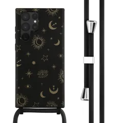 imoshion Siliconen design hoesje met koord Samsung Galaxy S22 Ultra - Sky Black