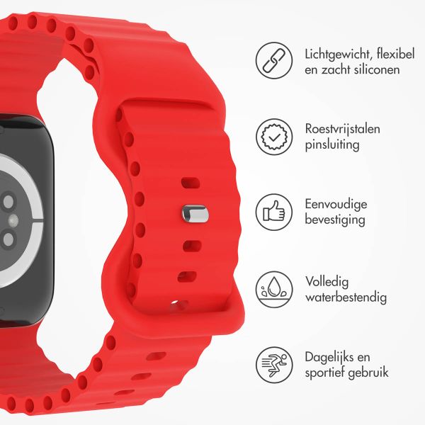 imoshion Athletic siliconenbandje Apple Watch Series 1 t/m 9 / SE (38/40/41 mm) | Series 10 / 11 (42 mm) - Rood