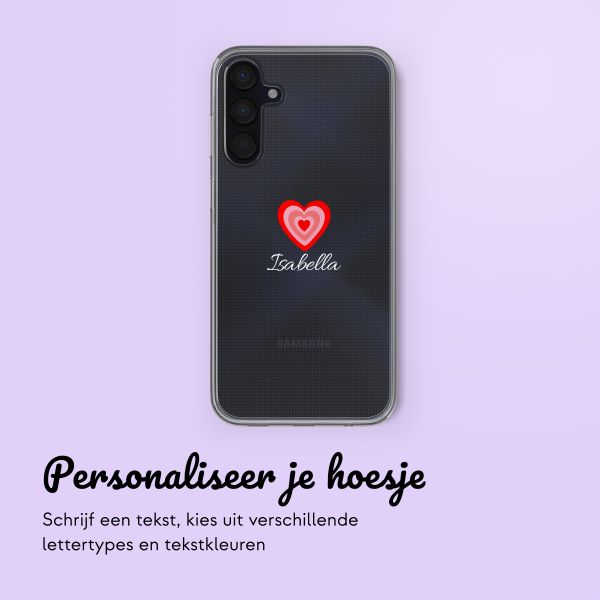 Gepersonaliseerd hoesje met hartje Samsung Galaxy A15 - Transparant