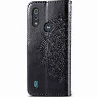 Mandala Bookcase Motorola Moto E6s - Zwart
