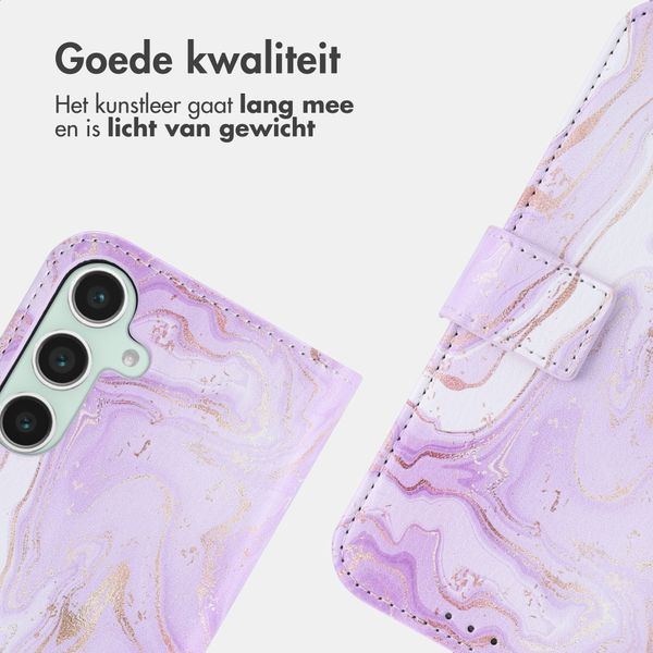 imoshion Design Bookcase Samsung Galaxy S25 - Purple Marble