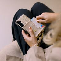 Selencia Sera Telefoonhoes met Koord en Envelop Pashouder Samsung Galaxy A36 / A56 - Champagne