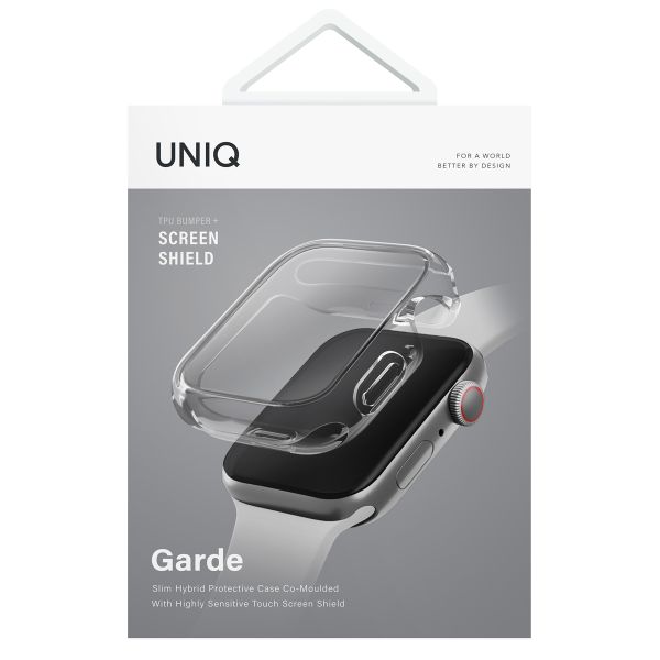 Uniq Garde Hybrid Watch Case met screenprotector Apple Watch 7-9 - 41 mm - Dove (Clear)