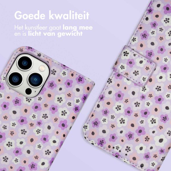 imoshion Design Bookcase Apple iPhone 12 (Pro) - Purple Flowers