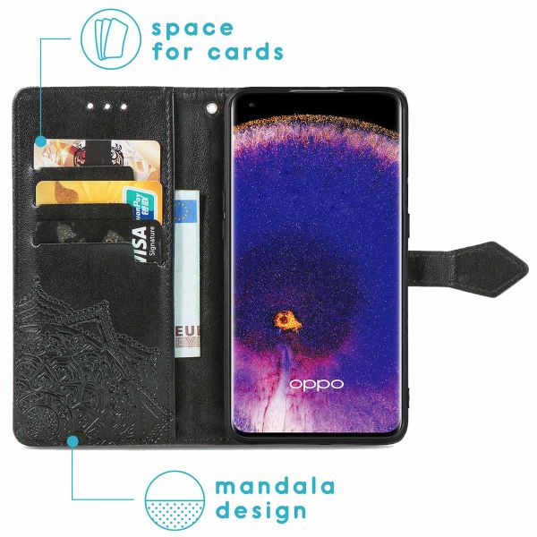 imoshion Mandala Bookcase Oppo Find X5 Pro 5G - Zwart