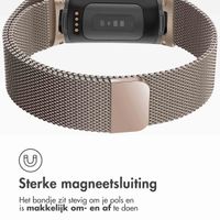 imoshion Milanees magnetisch bandje Fitbit Charge 5 - Maat M - Champagne