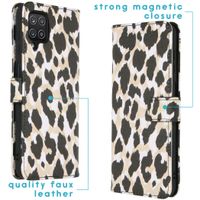 imoshion Design Softcase Bookcase Galaxy A12 - Golden Leopard