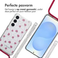 imoshion Design hoesje met koord Samsung Galaxy S25 - Dusty Rose Connected Hearts