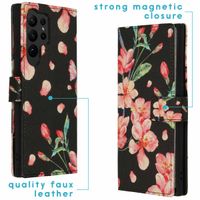 imoshion Design Softcase Bookcase Samsung Galaxy S23 Ultra - Blossom Black