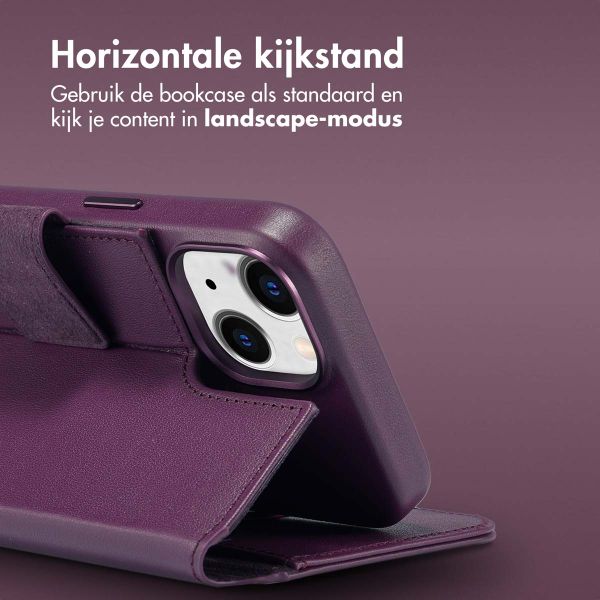 Accezz Leather Bookcase 2-in-1 met MagSafe Apple iPhone 14 - Heath Purple