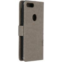 Klavertje Bloemen Bookcase Alcatel 1S (2019) - Grijs