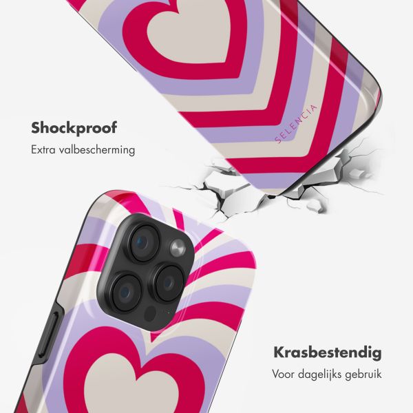 Selencia Vivid Tough Backcover met MagSafe iPhone 15 Pro - Double Hearts Rubine Red Lilac