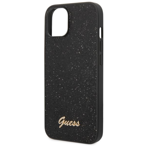 Guess Glitter Flakes Backcover Apple iPhone 14 - Zwart