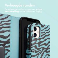 imoshion Design Bookcase iPhone 11 - Black Blue Stripes