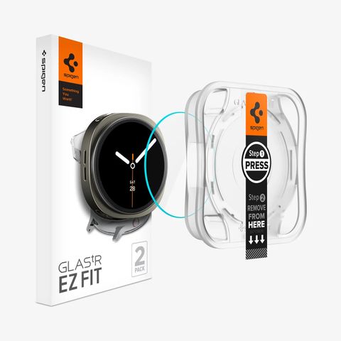 Spigen EZ FIT Glas.tR Screenprotector met applicator Samsung Galaxy Watch 9 / Watch 8 - 44 mm - Transparant