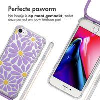 imoshion Design hoesje met koord Apple iPhone SE (2022 / 2020) / 8 / 7 - Tropical Violet Flowers Connect