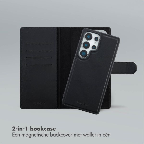 Selencia Olyn Uitneembare Bookcase met MagSafe Samsung Galaxy S25 Ultra - Zwart